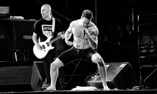 Rock star Henry Rollins in concert with the Rollins Band