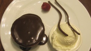 Chocolate lava cake at Melbourne's Lindt Cafe